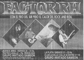 Flyer for a concert in 1990