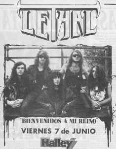 Lethal concert flyer for the first album