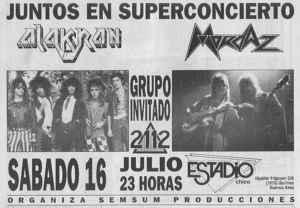 Concert flyer 1988