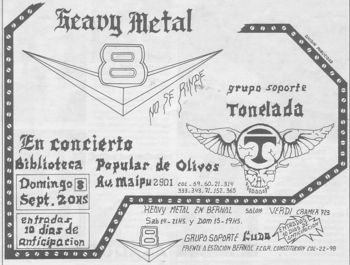 Concert flyer 1985