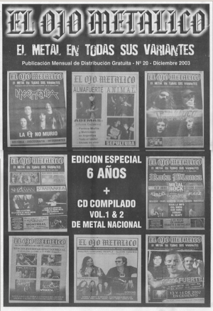 El Ojo Metalico # 20, with the 2 free compilation CDs